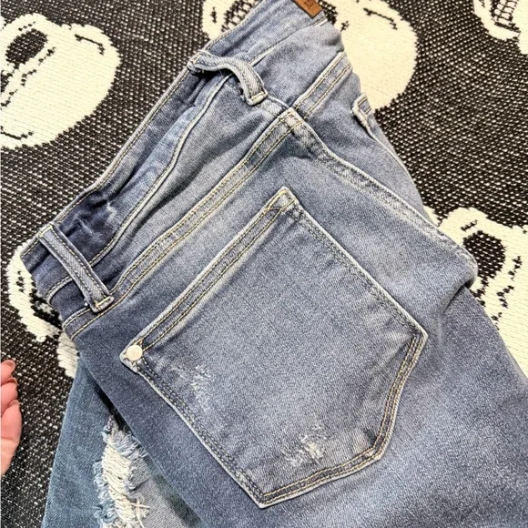 Judy Blue Ripped Boyfriend Jeans in Blue - Picture 4 of 5